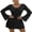 02 Black, variant on Drvitor Swimsuit Cover Up for Women Summer Vacation V-Neck Long Sleeve Beach Cover Up Sexy Swim Cover Ups with Tied Backless
