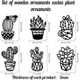 thumbnail image 2 of 6 Pcs Natural Theme Wood Wall Art, Cactus/Aloe/Succulent Bonsai Wooden Wall Art Wall Hanging Signs Hollow Wall Art Sculpture for Home Living Room Office Hotel Decor Housewarming Gift, 2 of 9
