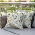 thumbnail image 3 of Spring Summer Yellow Flowers Outdoor Pillow Covers Pack of 2 Eucalyptus Leaves Plants Waterproof Throw Pillow Covers Decorative Cushion Cases for Patio Garden Tent Balcony Couch 26x26 inch, 3 of 9