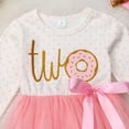thumbnail image 4 of CNKOO Baby Girls Birthday Dress One/Two/Three Letter Mesh Splicing Tutu Skirt +Bow Headband, 4 of 8