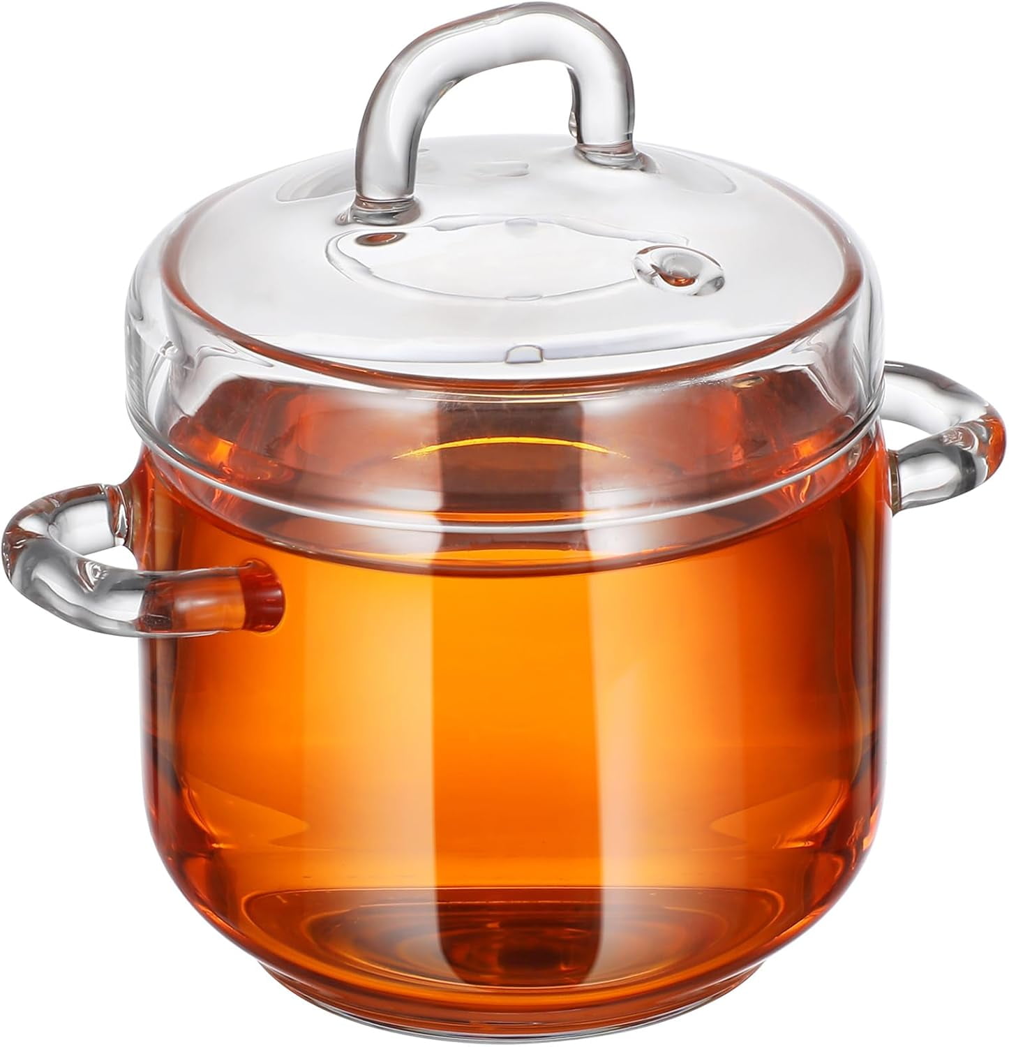UPKOCH Clear Glass Cooking Pot Cup, 350ml / 12oz Glass Saucepan with Lid, Heat-Resistant Stovetop Stew Pot for Milk, Pasta, Noodles, Soup, Baby Food