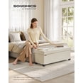 thumbnail image 3 of SONGMICS 43" Storage Ottoman Bench Foldable Ottoman with Storage Ottoman for Bedroom Living Room Cream White, 3 of 6