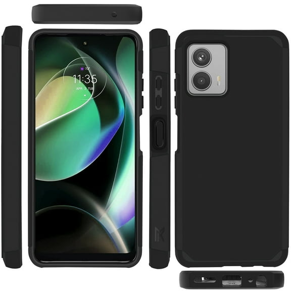 For Motorola Moto G 5G 2023 Slim Corner Protection Shock Absorption Hybrid Dual Layer Hard PC   TPU Rubber Armor Cover ,Xpm Phone Case [ Black ]