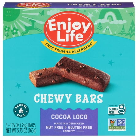 Enjoy Life Cocoa Loco Soft Baked Chewy Bars, 5 Bars