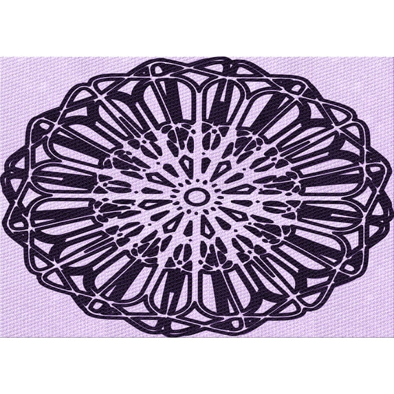 Ahgly Company Indoor Rectangle Patterned Blossom Pink Area Rugs, 6' x 9'