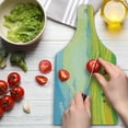 thumbnail image 3 of Country Cutting Board, Sunny Rural Landscape with Rolling Hills Fields in Autumn Color Cartoon Art Print, Tempered Glass Cutting and Serving Board, Wine Bottle Shape, Yellow Green, by Ambesonne, 3 of 5