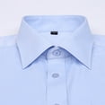thumbnail image 4 of JUUYY Men's French Cuff Dress Shirt Slim Fit Formal Business Button Down Shirt Long Sleeve Solid Color Random Cufflinks Tops Light Blue XXXL, 4 of 6