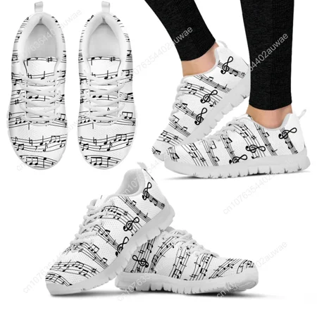 

Note musicali stampe scarpe in rete donna scarpe da donna primaverili scarpe basse stringate Sneakers donna calzature taglie for
