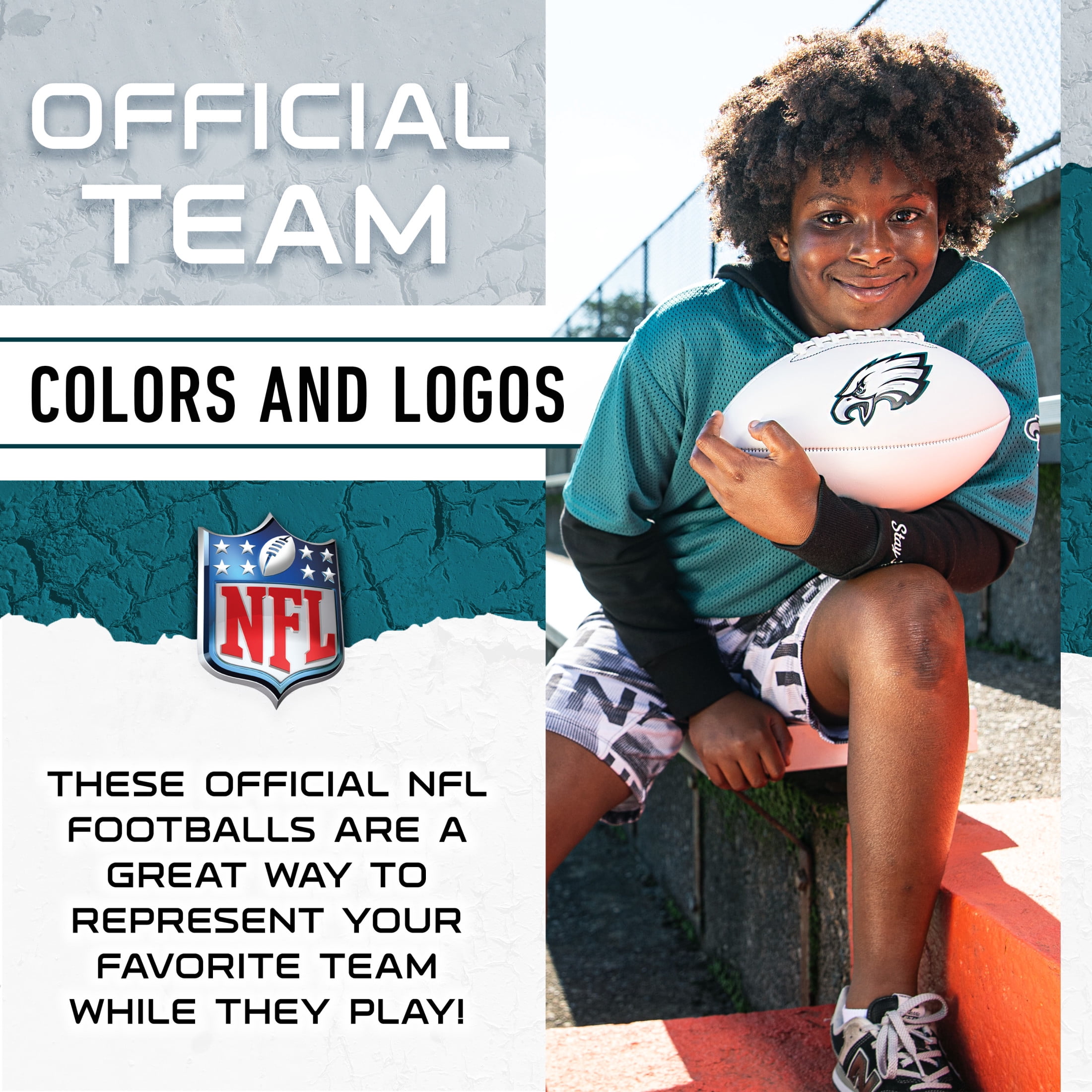 Franklin Sports NFL Philadelphia Eagles Autograph Football - Official Size White Panel Souvenir Football for Autographs + Signatures - NFL Team Fan Shop Memorabilia Football for Display
