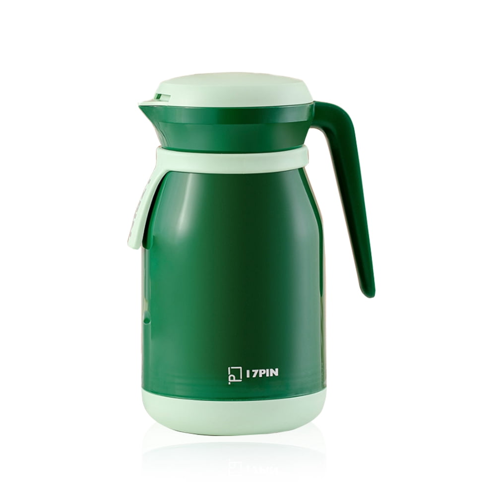 Tignapoo Bouilloire de Voyage Isolée Écologique 1 L - Flasque en Acier Inoxydable 17 Broches avec Rétention de Température de 12 Heures, Conception Étanche, Parfaite pour les Aventures en Plein Air en Vert