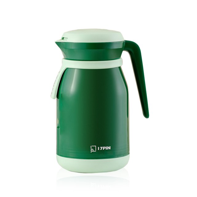 Tignapoo Bouilloire de Voyage Isolée Écologique 1 L - Flasque en Acier Inoxydable 17 Broches avec Rétention de Température de 12 Heures, Conception Étanche, Parfaite pour les Aventures en Plein Air en Vert