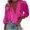 Hot Pink, variant on Summer Blouses for Women Ruffle Flow V Neck 3/4 Sleeve Casual Loose Lightweight Fashion Tops XXL