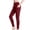 Deep Red, variant on Women's High Waisted Fleece Lined Yoga Pants - Compression Tights with Pockets, Thermal Warm Fabric for Cold Weather Workouts, Tummy Control & Comfortable Fit Deep Red 2XL