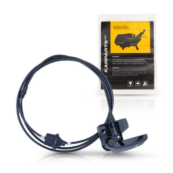 KarParts360 For GMC Sierra 1500 1999-2006 Hood Release Cable | Black | Plastic/Metal | With Handle | Replacement For 15142953