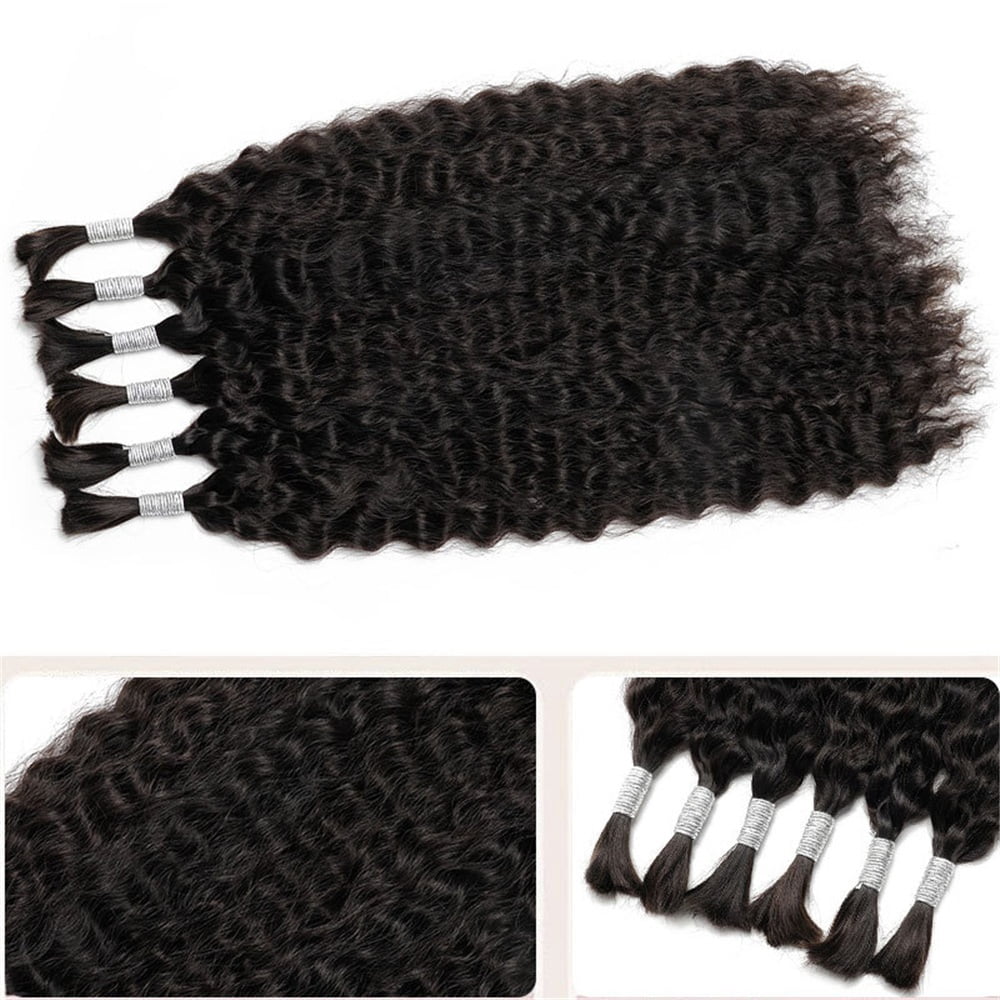 Human Braiding Hair for Boho Braids Wet And Wavy Curly Bulk Hair Bundles for Braiding No Weft
