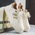 thumbnail image 3 of Men's Mesh Spliced Lace-Up Thick Sole Low Top Skate Sneakers, 3 of 7
