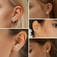 thumbnail image 3 of QQTDFG 1 Pair 20g Surgical Steel Stud Earring AAA CZ Helix Conch Piercing for Women Men-Silver-7 mm, 3 of 9