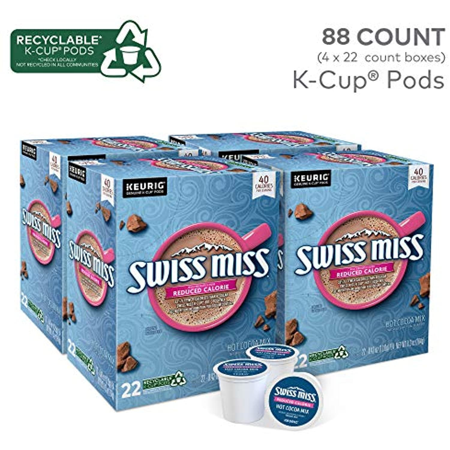 Swiss Miss 22 Count Milk Chocolate Hot Cocoa KCup Pods, 53 OFF