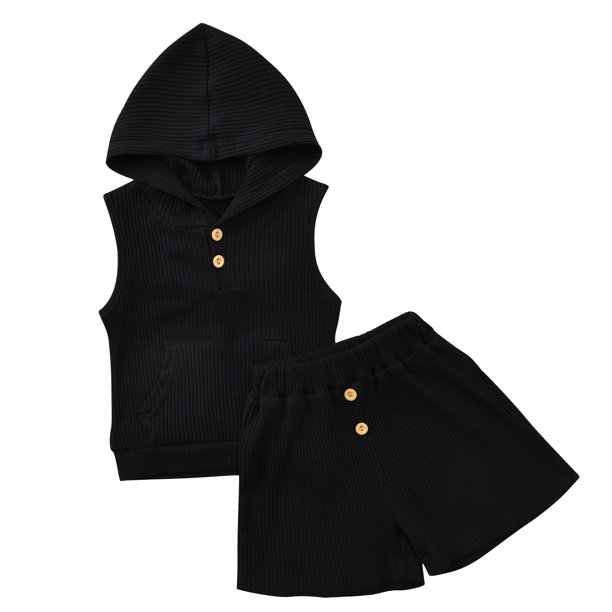 Ziyixin Ziyixin Infant Baby Summer Outfits Sleeveless Button Front Hoodie Shorts Walmart Com Walmart Com