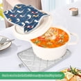 thumbnail image 3 of Yayeee Pot Holders Kitchen Heat Resistant with Pockets 7"x9.8" Cotton Oven Cooking Hot Pads, Blue Cartoon Birds Pattern, 3 of 7