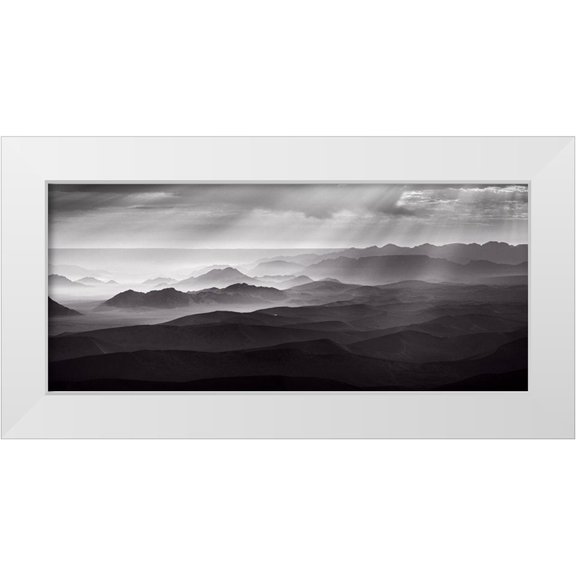 Guijt, Richard 14x8 White Modern Wood Framed Museum Art Print Titled - Namib Desert by air
