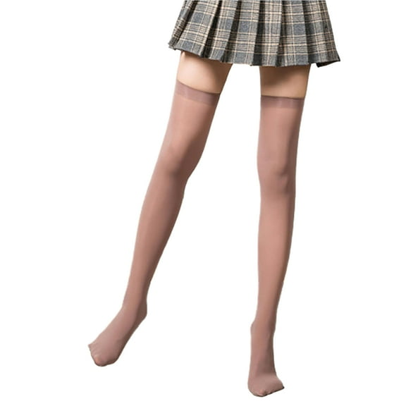 Opvise Winter Socks 1 Pair High Elastic Breathable Lightweight Girls Stockings Sweet Japanese Style Ladies Over Knee Socks Streetwear Skin Color 54