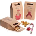 thumbnail image 1 of Bolsas de papel kraft marrón para golosinas navideñas, galletas, dulces, regalo de Papá Noel, cónicas, para fiestas., 1 of 5
