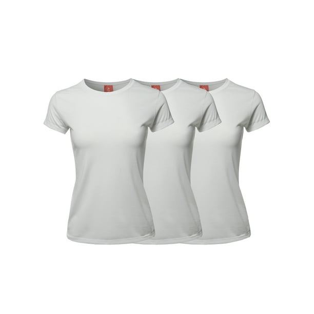 A2Y Women's Basic Solid Premium Short Sleeve Crew Neck T Shirt Tee Tops 3-Pack  3 Pack - White 2XL - Walmart.com