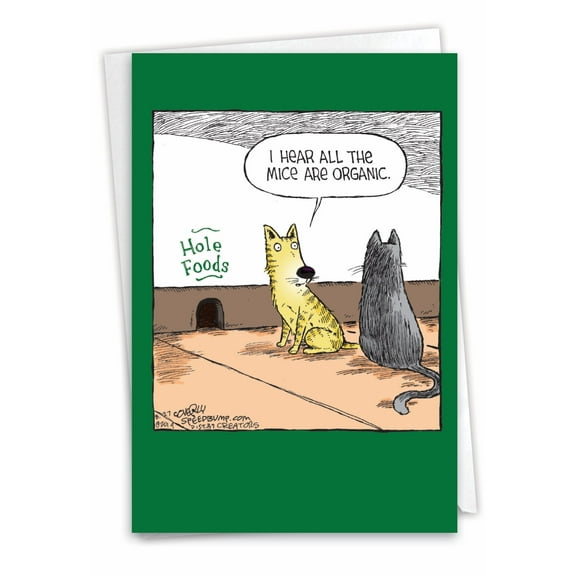 NobleWorks Funny Blank All Occasions Greeting Card with 5 x 7 Inch Envelope (1 Card) Blank All Occasions Hole Foods - Cat C2684OCB