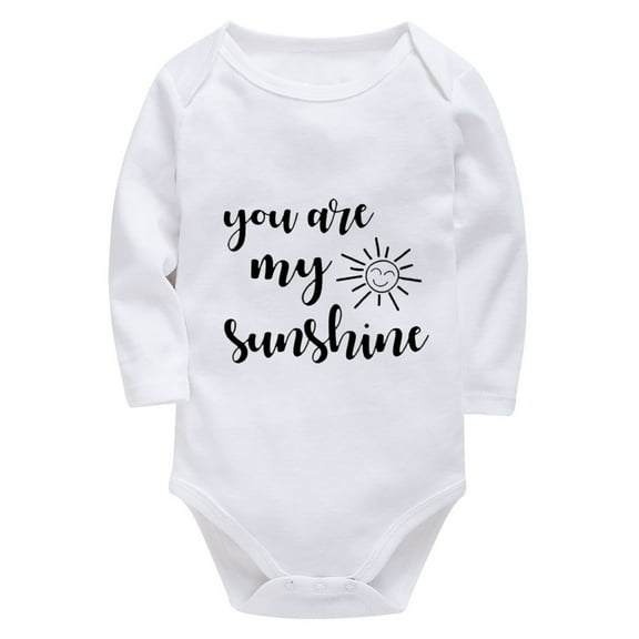 You Are My Sunshine Baby Romper Unisex Long Sleeve Baby Boy Newborn Clothes White Baby Suits for Boys 0-3 Months