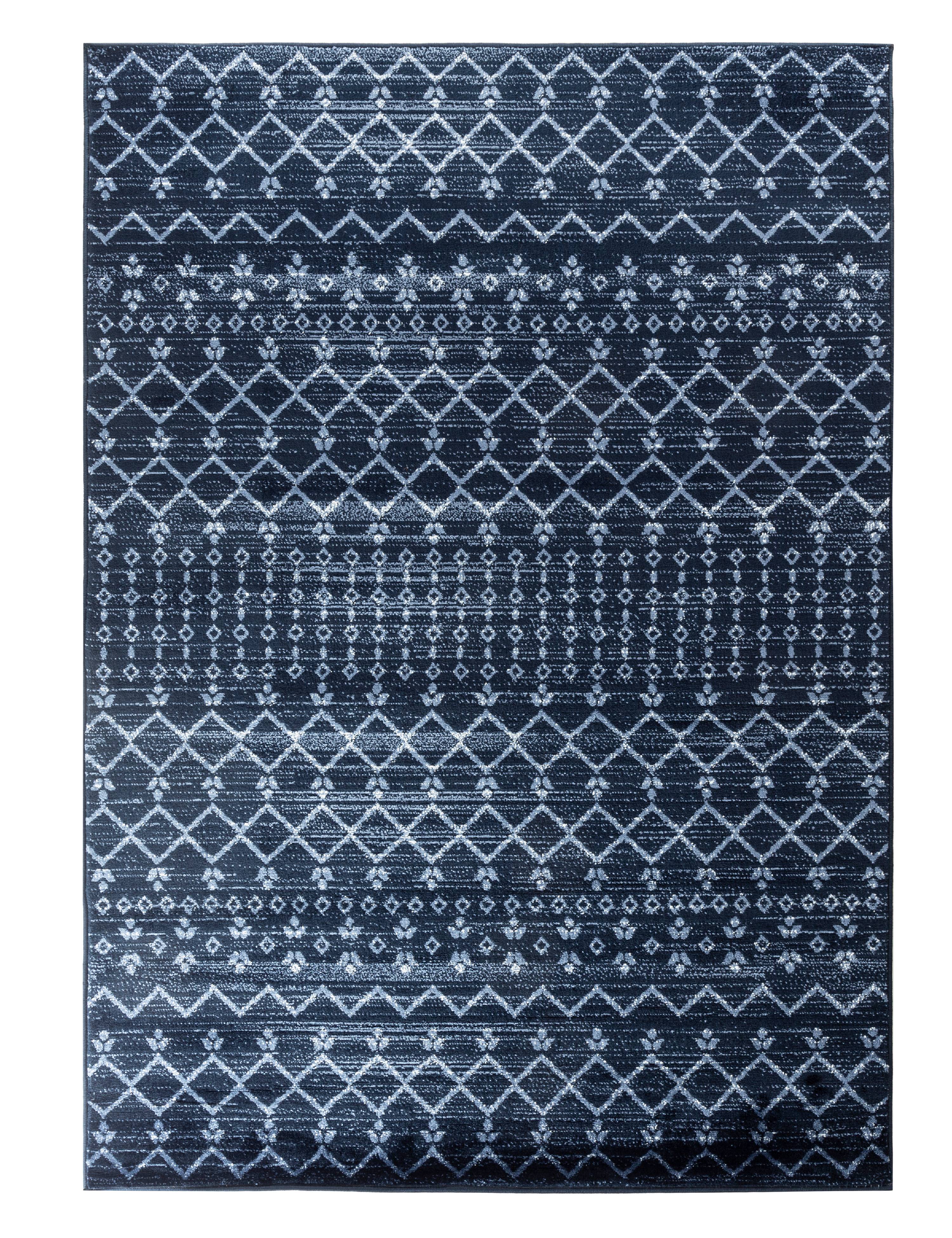 Romance Collection RugsNavy Blue Farm House Modern Design Premium Soft Area Rug (3'7" x 5' Rug