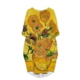 thumbnail image 2 of CLOOCL Women Straight Dresses Van Gogh Sunflower Painting Print Retro Popular Party Dress, 2 of 4