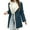 Dark Blue, variant on Women's Winter Notch Lapel Double Breasted Peacoat Sherpa Fleece Lined Faux Suede Jacket Coat