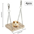 thumbnail image 2 of 4sets Hamster Hammock Swing Wooden Swing Hamster Playground Activity set Wood Hammock Swing Squirrel Wood Hanging Cage Chain Decoration for Hamster Golden Bears, 2 of 7