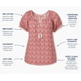 thumbnail image 3 of Ellos Women's Ruffle Trim Peasant Blouse Shirt, 3 of 3