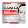 Sudafed Sinus Congestion 24 Hour, Maximum Strength Decongestant, 10 ct