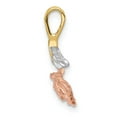 thumbnail image 2 of 14K Two-Tone Gold Charm Pendant 18 mm 11 With White & Rose Rhodium Chain Slide, 2 of 3