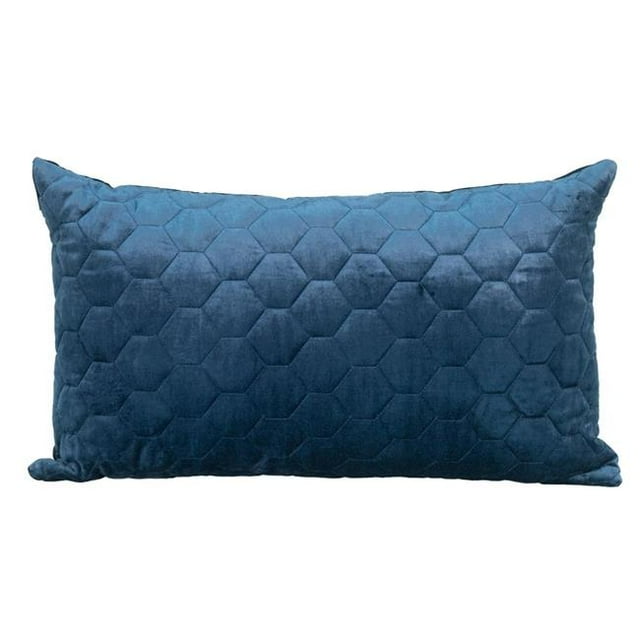 HomeRoots 402881 Oreiller en Velours Matelassé Bleu Marine