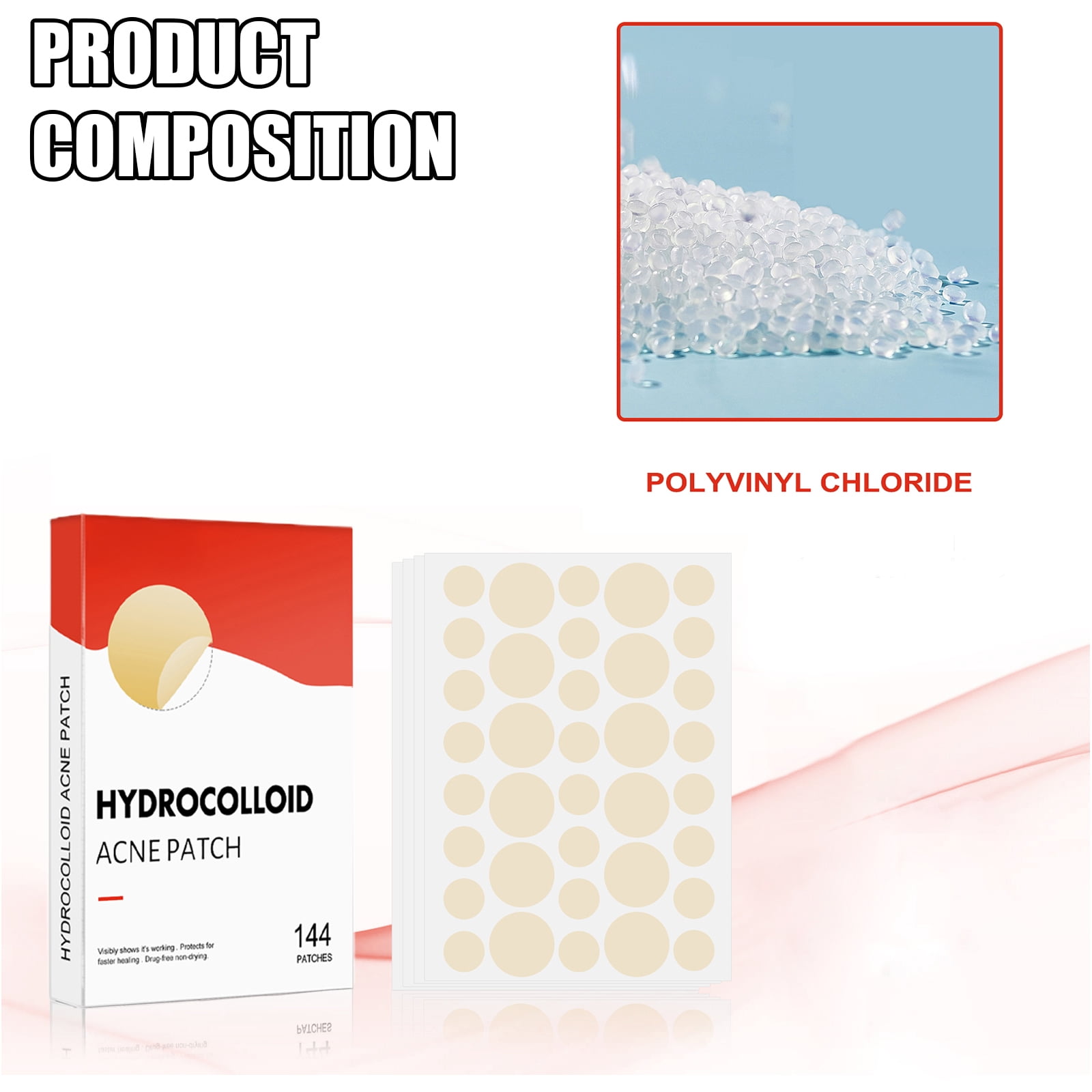 Alvantor Pimple Patches for Face, Day/Nighttime Hydrocolloid Acne Patches, 144 Count
