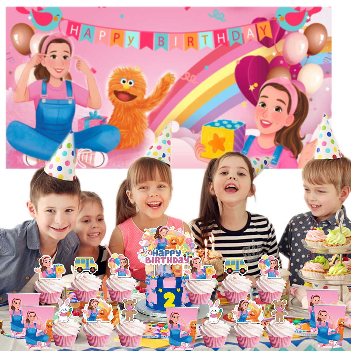 Ms Rachel Party Supplies Table Toppers Honeycomb Centerpieces Cake Toppers Decorations for Birthday