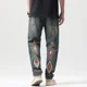thumbnail image 3 of Pantalones vaqueros negros para hombre, rectos, con estampado, para hombre, de algodón, tendencia de otoño 2024, estilo grunge Y2k, tallas XS, 3 of 5