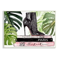 Stupell Industries Her-story of Style Phrase Glam Fashion Book Stack, 15 x 10,Design by Jennifer Paxton Parker