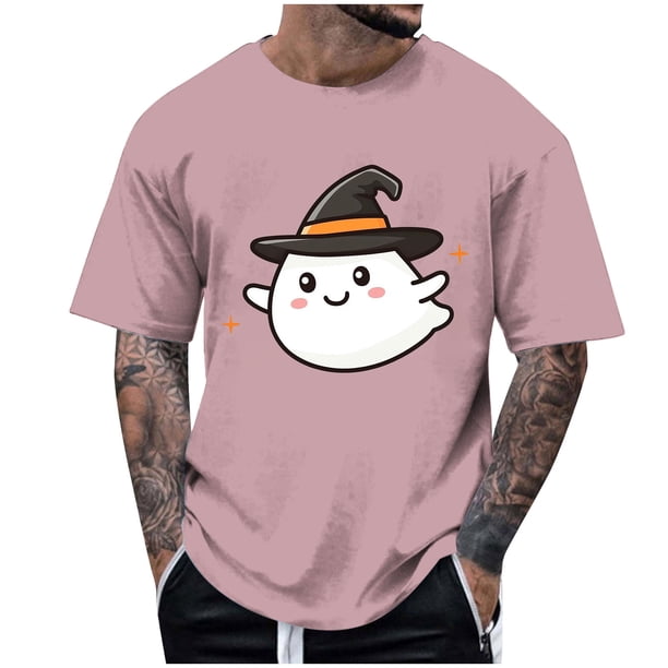 Blusas y camisas de manga corta y cuello redondo para hombre. Blusas/camisetas de manga corta con cuello redondo y estampado de Halloween para hombre. Blusa para hombre.