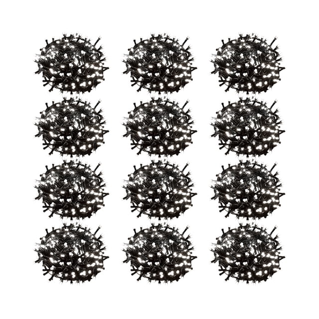 Serie Navideña Decorativa Led Blanca Navicolors 100 Focos 8 Funciones 7 m Paquete 12 Pz