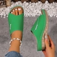 thumbnail image 6 of Dakaela Orthopedic Wedge Sandals for Women 2026 Comfortable Platform Walking Sandal Slip on Walking Sandal Open Toe Wide Width Casual Summer Shoes Slippers Size 6-10 Green, 6 of 9