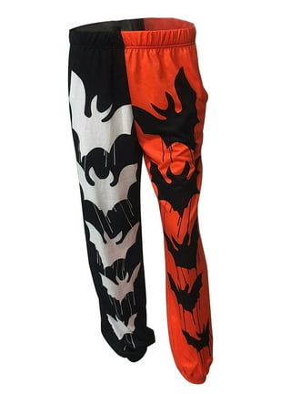Half red half black sweatpants sale