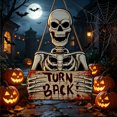 thumbnail image 3 of Halloween Wooden Hanging Sign Spooky Pumpkin NO ENTRY Door Plaque Outdoor Front Porch Yard Decor, 3 of 6