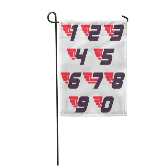 POGLIP Red Race Sport Numbers Wing Car Speed Airplane Zero Garden Flag Decorative Flag House Banner 12x18 inch