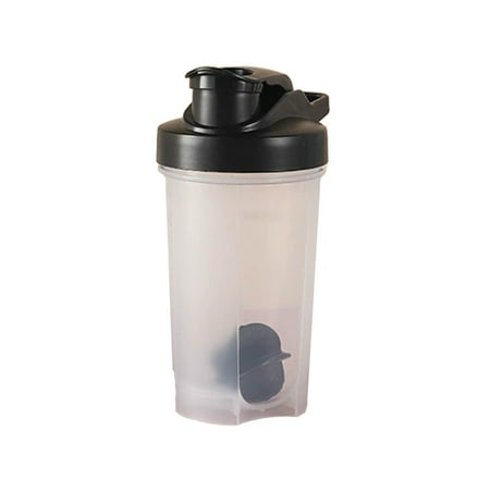 Yhmxh Shaker Bottle Clear Protein Shaker Cup with Mixing Ball 16.5OZ Leak-Proof Extra-Durable Gym Bottle with Scale Marks for Work Out Portable BPA Free Shaker for Protein Power Shakes (Black)