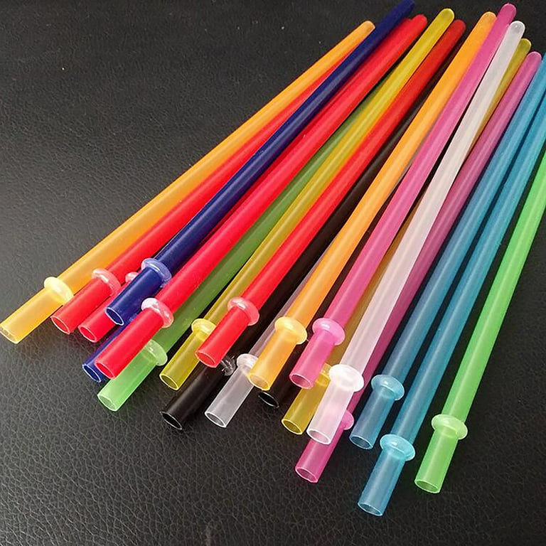 25 Pack Reusable Straws Plastic Straws with 1 Brush, Multicolor Drinking  Straw for Tumblers Mason Jars,9 Inches Long 